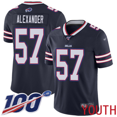 Youth Buffalo Bills #57 Lorenzo Alexander Limited Navy Blue Inverted Legend 100th Season NFL Jersey